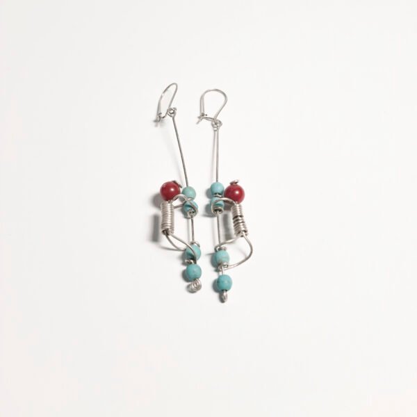 Turquoise Coral Mountain Earring