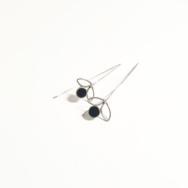 Onyx Stone Leaf Earrings