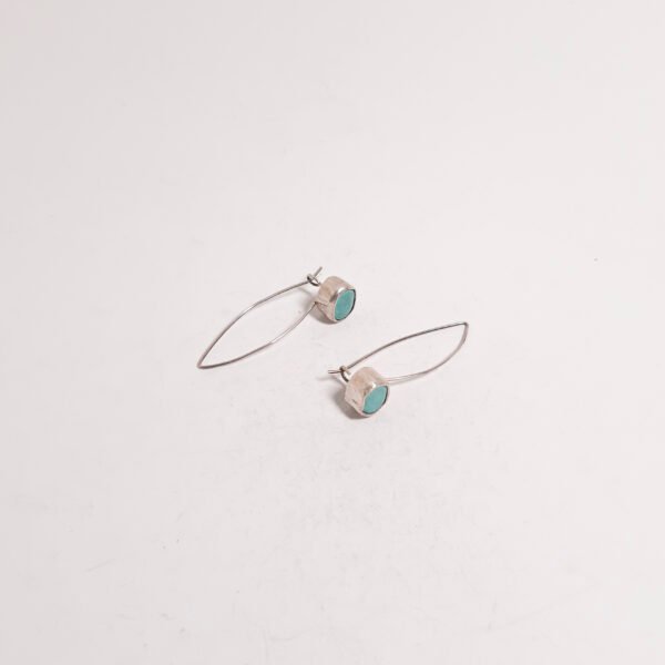 Turquoise Stone Earrings - Görsel 2