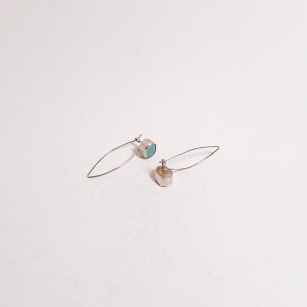 Turquoise Stone Earrings - Görsel 3