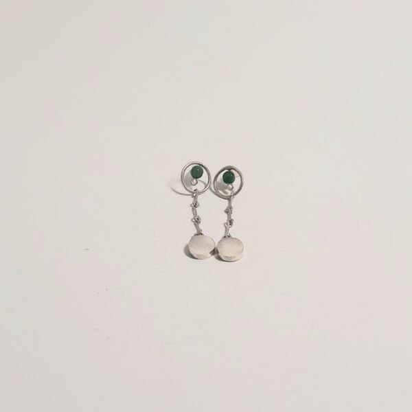 Jade Stone Plumb Round Earrings