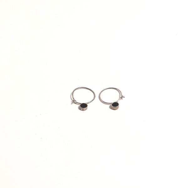 Black Round Earrings