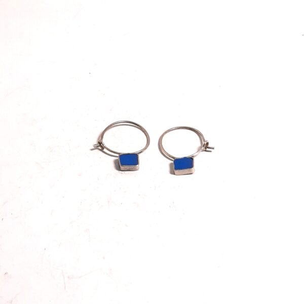 Saxe Blue Square Earrings