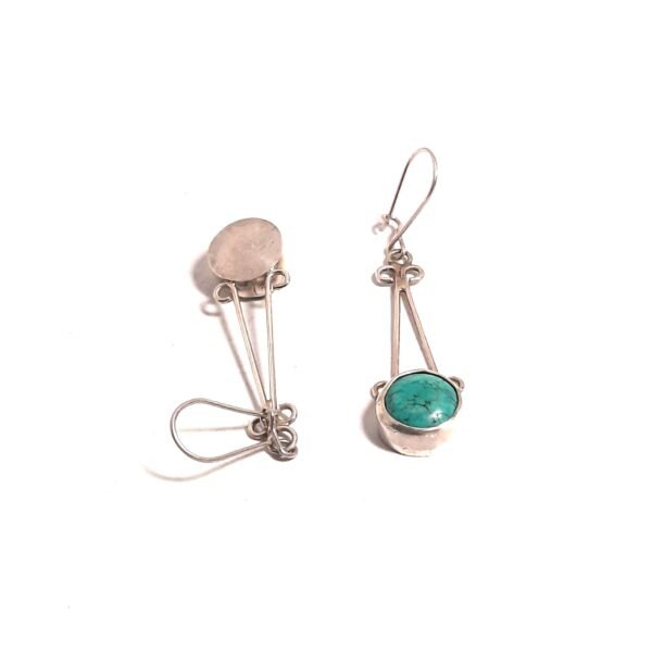 Turquoise Stone Aegean Earrings - Görsel 2