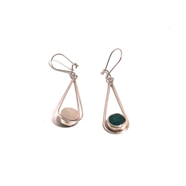 Jade Stone Drop Earrings - Görsel 2