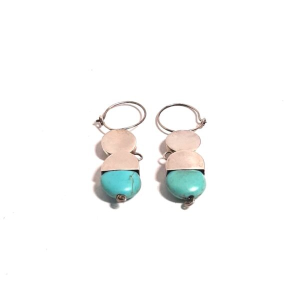 Turquoise Stone Bell Earrings Large