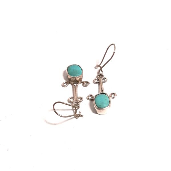 Mediterranean Earrings with Turquoise Stone - Görsel 2