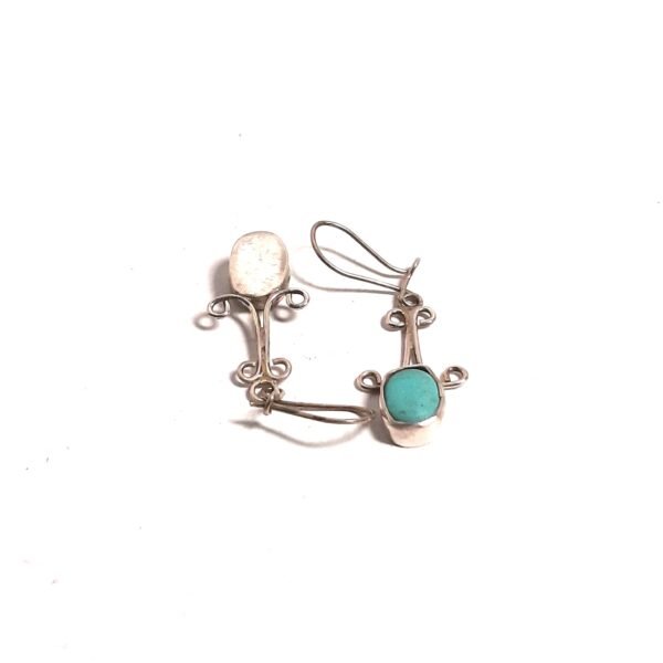 Mediterranean Earrings with Turquoise Stone - Görsel 3