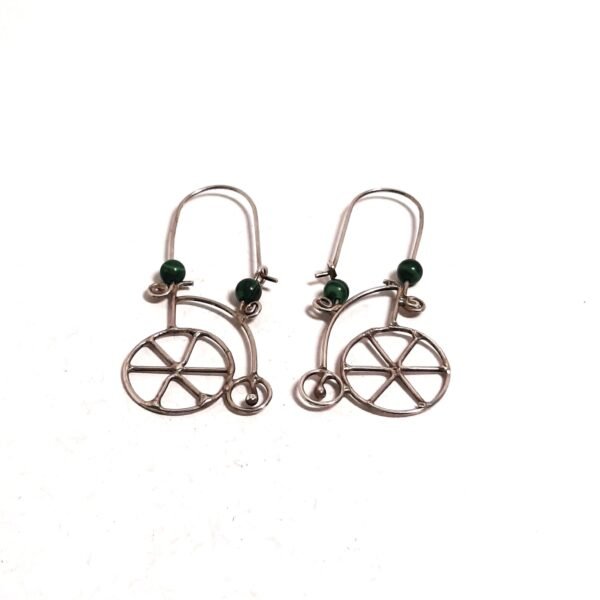 Malachite Stone Old Bicycle Earring