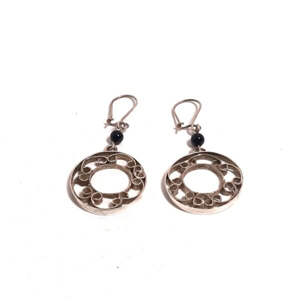 Onyx Stone Round Ethnic Earrings