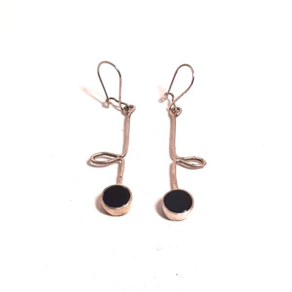 Onyx Stone Leaf Earrings