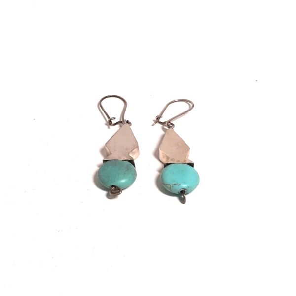 Turquoise Stone Cone Earrings Large