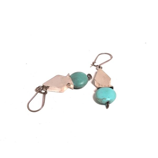 Turquoise Stone Cone Earrings Large - Görsel 2