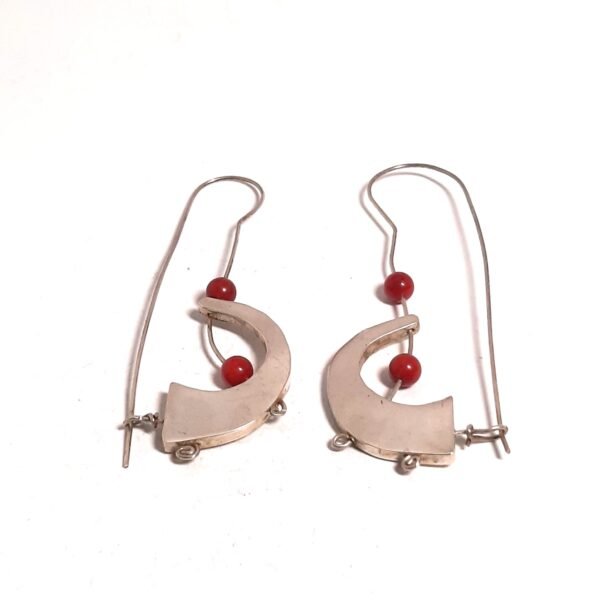 Coral Stone Trumpet Earring