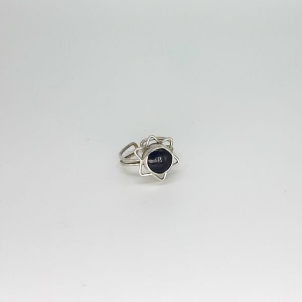 Onyx Zigzag Round Ring