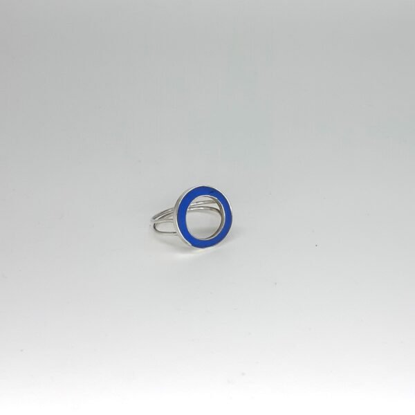 Saks Blue Hollow Round Ring